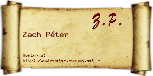 Zach Péter névjegykártya